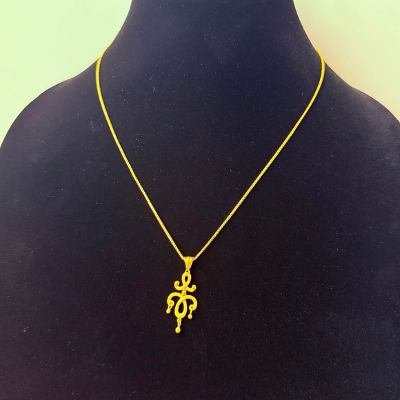 Estate Pure 9999 24k Solid Gold 1mm Box Chain Chandelier Pendant Necklace 20” - Picture 8 of 9